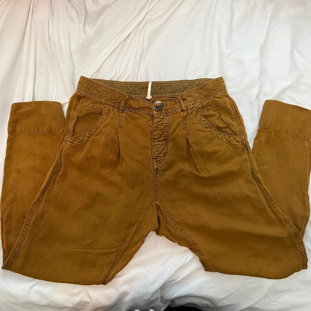 Free People Mustard Cropped Pants